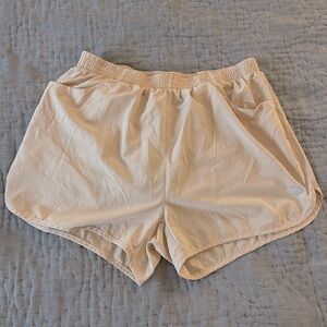 Baleaf Pale Yellow Athletic Running Shorts Brief Liner Quick Dry Sz Medium 3”